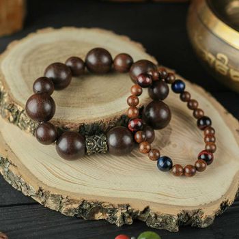 5 Mukhi Rudraksha White Crystal Bracelet